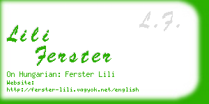 lili ferster business card